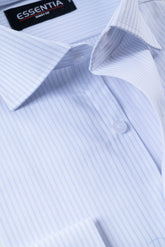 Blue & White Stripe Men's Dress Shirt